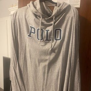 3XLT long sleeve polo shirt with hood
